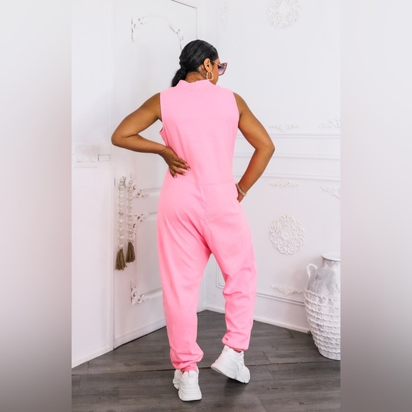 Pink Sleeveless Jumpsuit - Picture 6 of 6